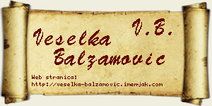 Veselka Balzamović vizit kartica